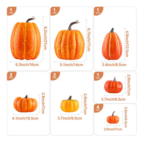 Juego De 12 Calabazas Artificiales VĂvidas, Amarillo