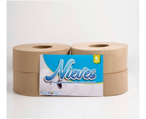 Papel Higienico Jumbo Institucional 250mtr X4 Unid Natural