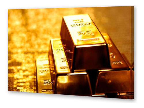 Cuadro 60x90cm Oro Lingotes Valores Gold Moneda Bloque M1