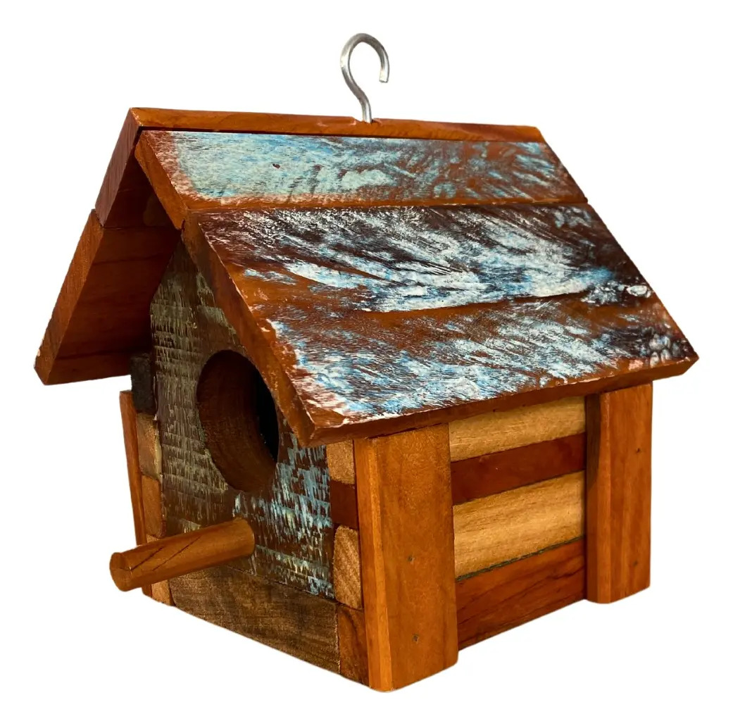 Casinha De Passarinho Madeira De Demolição Decoração Externa Natural