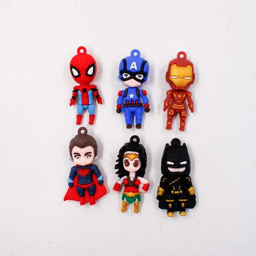 Kit Pingente Sortidos Super-herois Em Pvc Com 2 Unidades! Cor 103 - Colorido