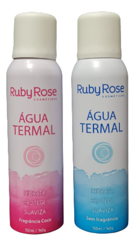 Agua termal hidratante sin fragancia Ruby Rose y coco, 150 ml