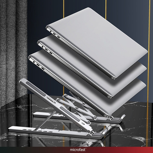Imagen 7 de 10 de Soporte Plegable Base Notebook Regulable Aluminio + Regalo