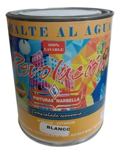 Esmalte Al Agua Antihongos 1/4gl Lavable Marbella Blanco   