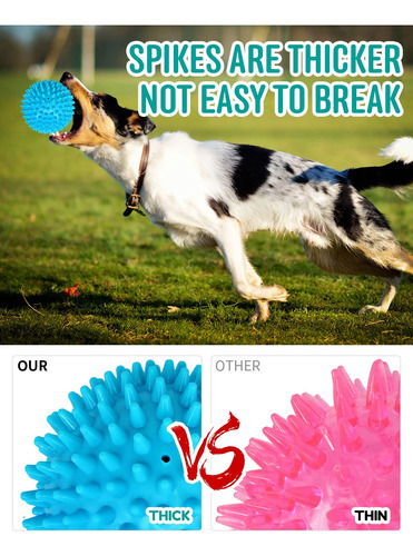 Pelotas Para Perro Chirriante Tonos Azules 2 Pzs 11.5 Cm