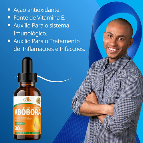 Kit 5 - Óleo De Semente De Abóbora + Vitamina E 30ml Celliv