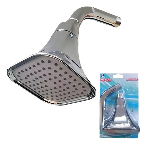 Ducha Cuadrada Con Brazo 15 Cm Mozart 9615 Acabado Brillante Color Plateado