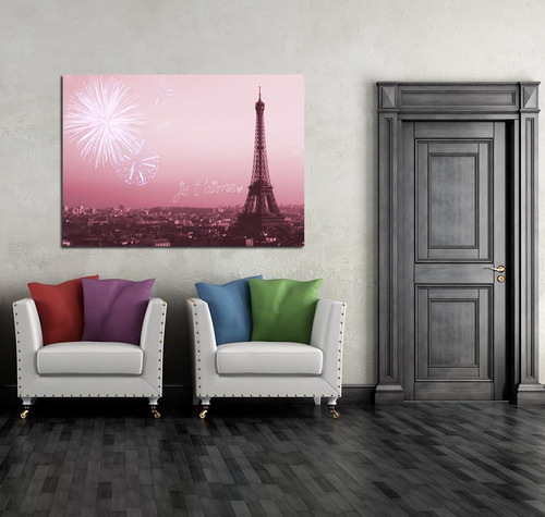 Vinilo Decorativo 30x45cm Paris Amor Je T'aime Pink