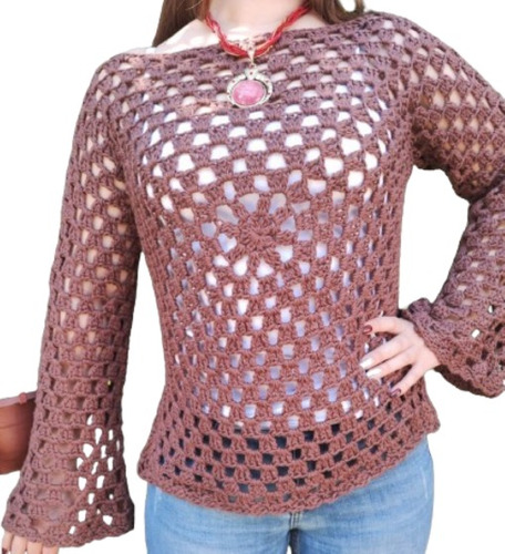 Sweater Mujer Tejido A Crochet