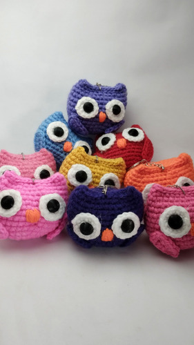 Buho De La Suerte Crochet - Amigurumi 6cm Llavero Varios