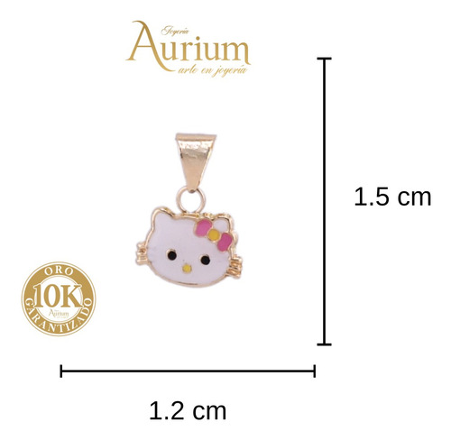 Dije Esmaltado De Oro 10k De Hello Kitty Blanco