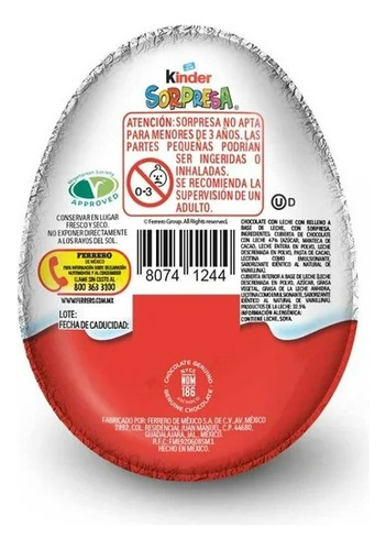 Huevo De Chocolate Kinder Sorpresa Para Niño 20 G