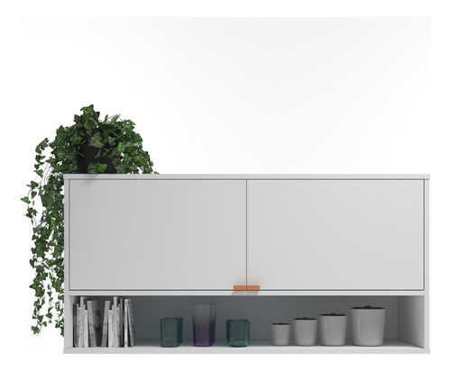 Armario organizador colgante multiusos para cocina, zapatero, color blanco con cobre