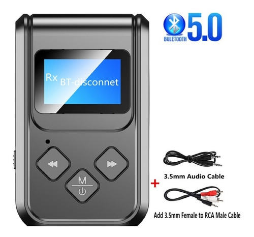 Audio Transmisor Receptor Bluetooth 5.0 Con Pantalla Led