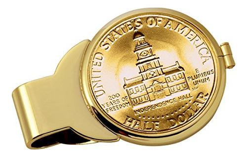 Clip Monedas - Jfk Bicentenario Oro 24k | Metal Dorado |