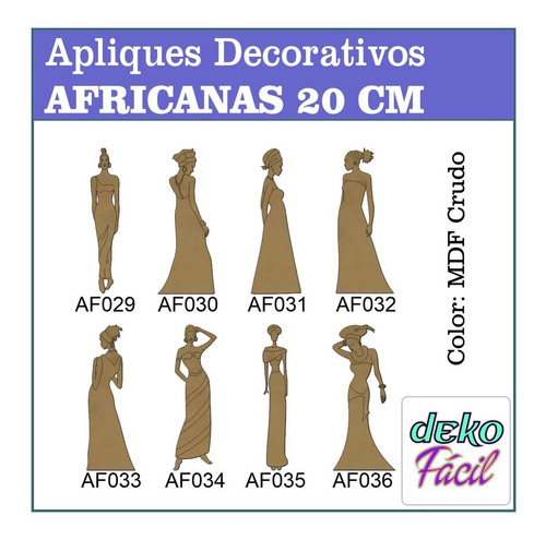 Imagen 3 de 6 de Pack X 10 Africanas Aplique 20 Cm De Fibrofacil A Elección.
