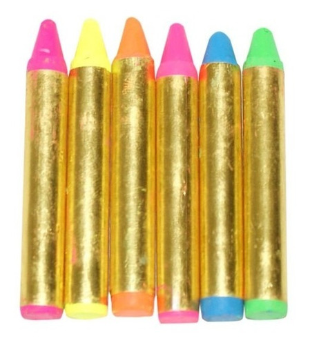 6 Crayones Neon Maquillaje Luz Negra Uv