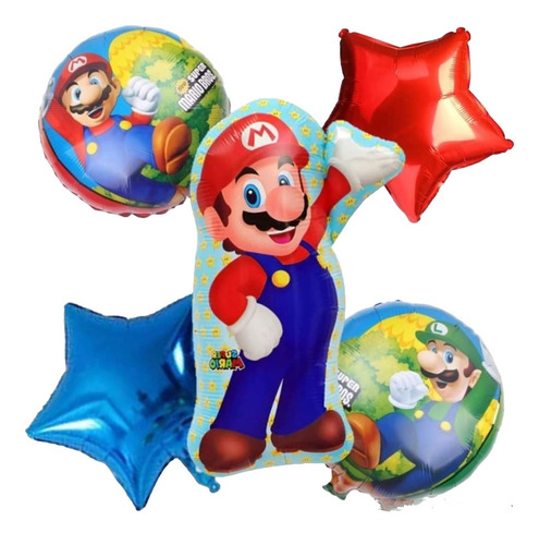 Set De Globos De Temática Mario Bros 