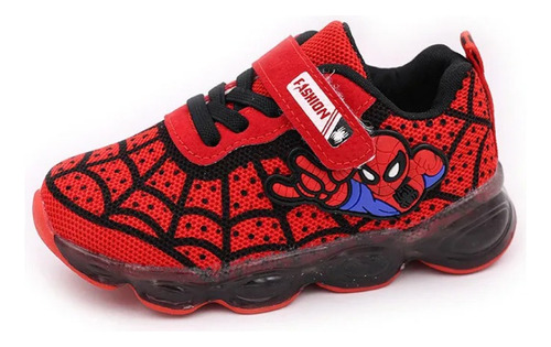 Zapatos Deportivos De Spider Man Con Dibujos Animados Brilla
