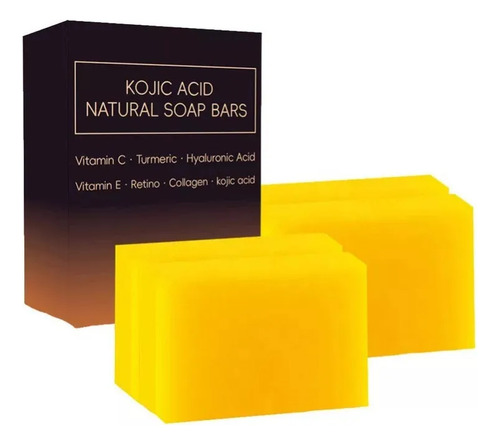 65 G* 4 Piezas Jabón De Ácido Kójico Blanqueador De Cúrcuma