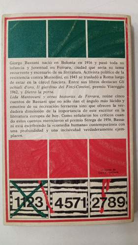 Lida Mantovani Y Otras Historias D Ferrara - Giorgio Bassani (Usado)