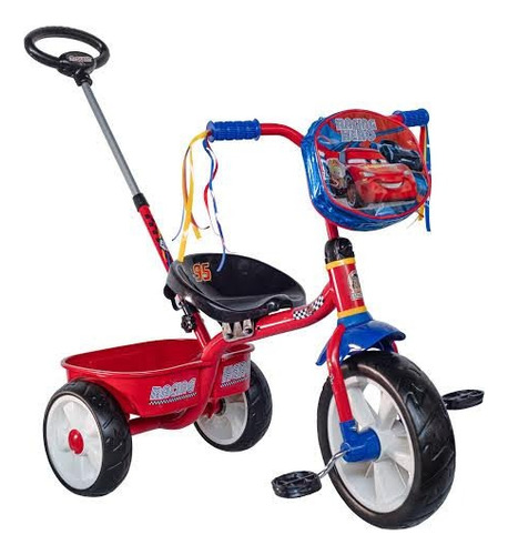 Triciclo Apache Cars Cajuela Con Baston Reforzado Rojo