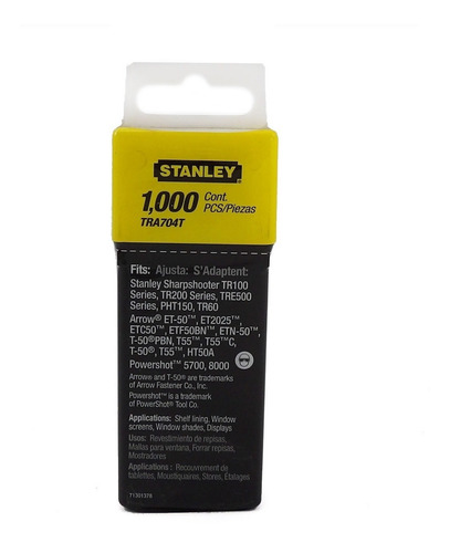 Imagen 2 de 6 de Grapas Para Trabajo Pesado Marca Stanley Largo 6 Milímetros