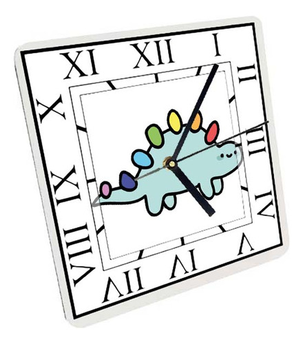 Reloj Madera Brillante Pared Y Mesa Diseño Dinosaurios A4