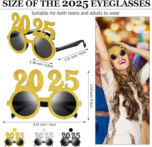 12 Lentes Del 2025 Diamantina Año Nuevo Happy New Year