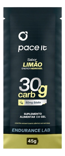 Hidrogel Pace It Gel Carboidratos 45g - Kit 6 Sabor Limão Sabor Hidrogel Pace It Sabor Limao
