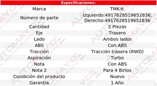 2) Mazas Traseras Con Abs Tmk 535i Gt L6 3.0l Bmw 2010-2017