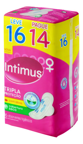 Absorvente Com Abas Seca Intimus Tripla Proteção Pacote Lv 1