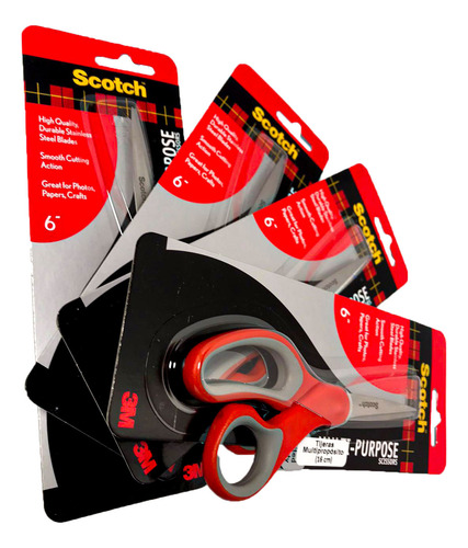 Tijeras, Scotch 3m, 6 Pulgadas, 4 Pzas.