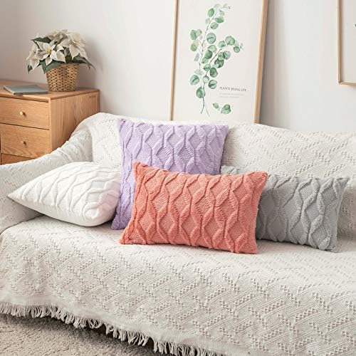 Miulee Fundas De Almohada De Color Rojo Coral, 18 X 18, Jueg