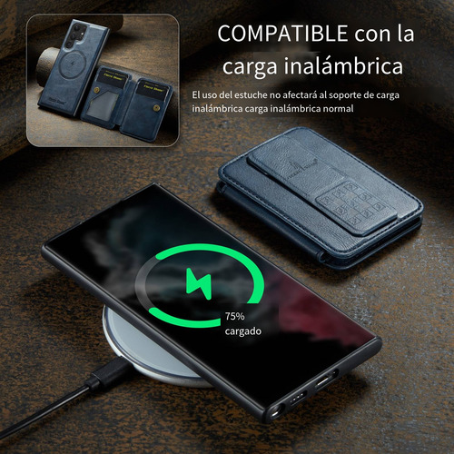 Funda Para Samsung Galaxy S25 S25 Plus S25 Ultra Magsafe Wallet Con Ranuras De Piel Para Tarjetas Y Soporte Magnético