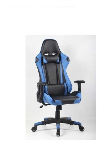 Imagen 5 de 10 de Silla Gamer Cabrera Tukasa Azul Con Negro Con Cojines Nueva