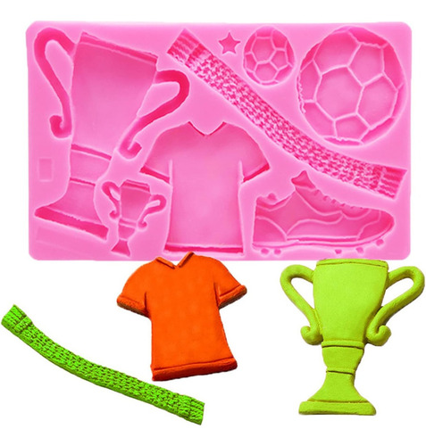 Molde Silicona Futbol Grande Reposteria Porcelana Chocolate Color Rosa
