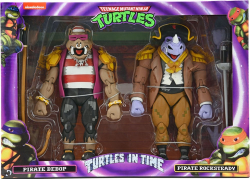 Tmnt 7  Turtles In Time Pirate Rocksteady & Bebop 2-pack