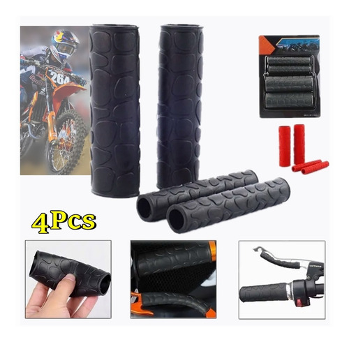 4pcs Puños Moto Racer Bobber Manillar Gomas Hueco Universal