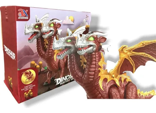 Robot Dinosaurio Dragon De 2 Cabezas Luz Sonido Camina Byp Dragon De 2 Cabezas Marrón