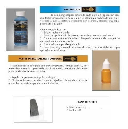 Imagen 4 de 4 de Pavón Profesional Para Armas Kit Completo