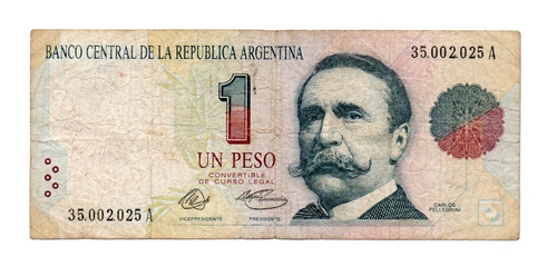 Billete Argentina 1 Peso Convertible 1er Diseño Bottero 3001