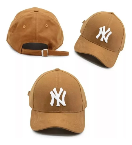 Boné Ny New York Feminino Masculino Snapback Trucker Marrom Com Branco Un