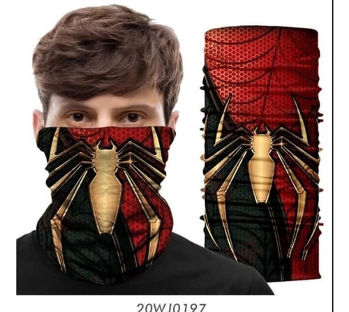 Bandana Máscara Bufanda Antipolvo Araña Dorado