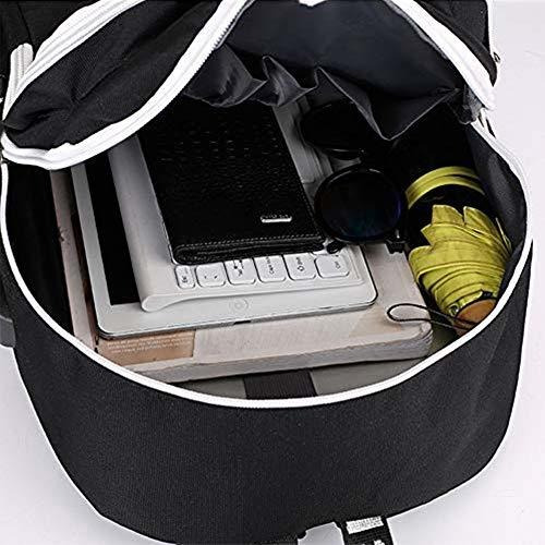 Unisex Fashion Daypack Travel DJ Music Laptop Backpack Smile Luminous Backpack with USB Charging Port Safety Lock & DJ Bracelet 