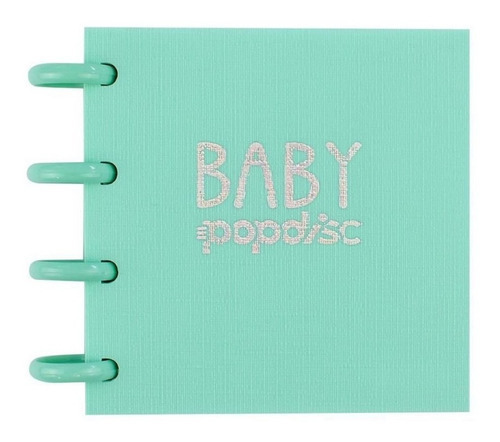 Caderno Baby Pequeno Pautado Verde Menta 90g/m2 Pop Disc