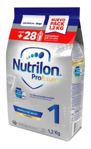 Imagen 1 de 1 de Leche de fórmula en polvo sin TACC Nutricia Bagó Nutrilon Profutura 1 en bolsa de 1.2kg - 0  a 6 meses