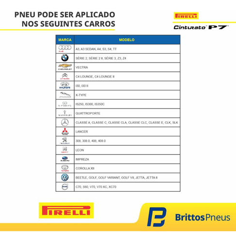 Pneu Pirelli Aro 17 Cinturato P7 Ao - 225/45 R17
