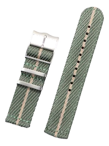 Pulseira Relógio Lona Estilo Militar Engate Rápido Fecho Aço Verde-claro 2.2 Cm