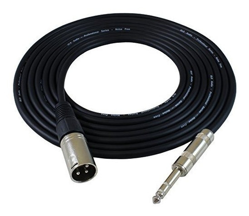 Cable Balanceado Xlr Macho A Jack 1/4  - 25' - Negro